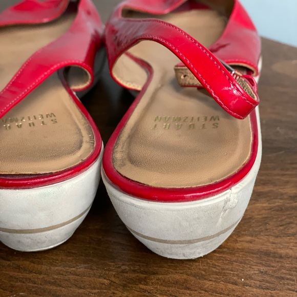 Stuart Weitzman Red Patent Leather Shoes, Platform Shoes, Gift for Her, - Picture 6 of 8